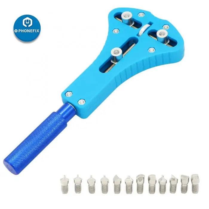 PhoneFix watch repair wrench with 12 claws for watch battery replacement, designed for precise watch repair tools.