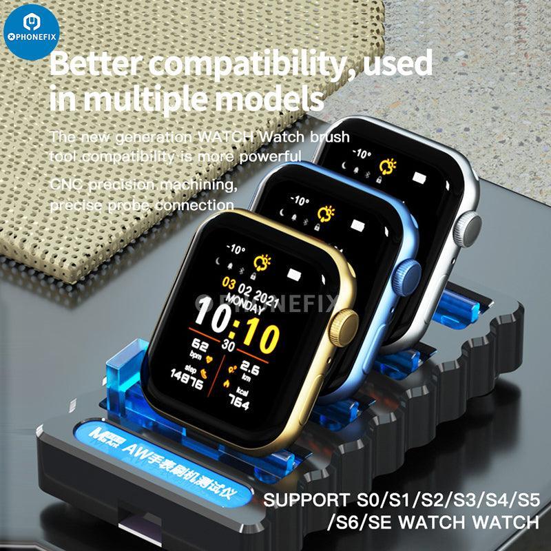 MaAnt AW Watch Brush Tester Recovery Tool for Apple iWatch S1-S6, used for cleaning and restoring Apple smartwatch screens and bands.