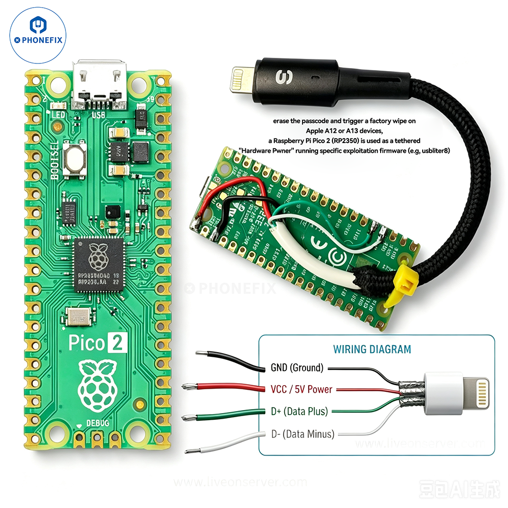 Pwned DFU Mode Adapter for Apple A12 A13 DFU PASSCODE Erase