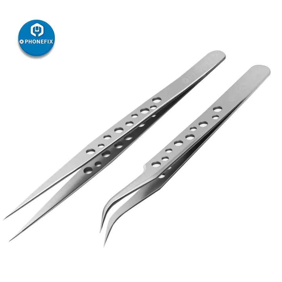 Precision Industrial Tweezers Curved Straight Tip Forceps Repair Tool - CHINA PHONEFIX