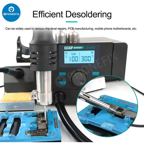 QUICK 8686D+ 2 in 1 Soldering Iron Hot Air Gun Rework