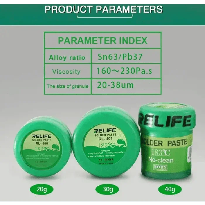 Relife No-Clean RL-402 183°C Soldering Paste for iPhone Soldering Repair - CHINA PHONEFIX