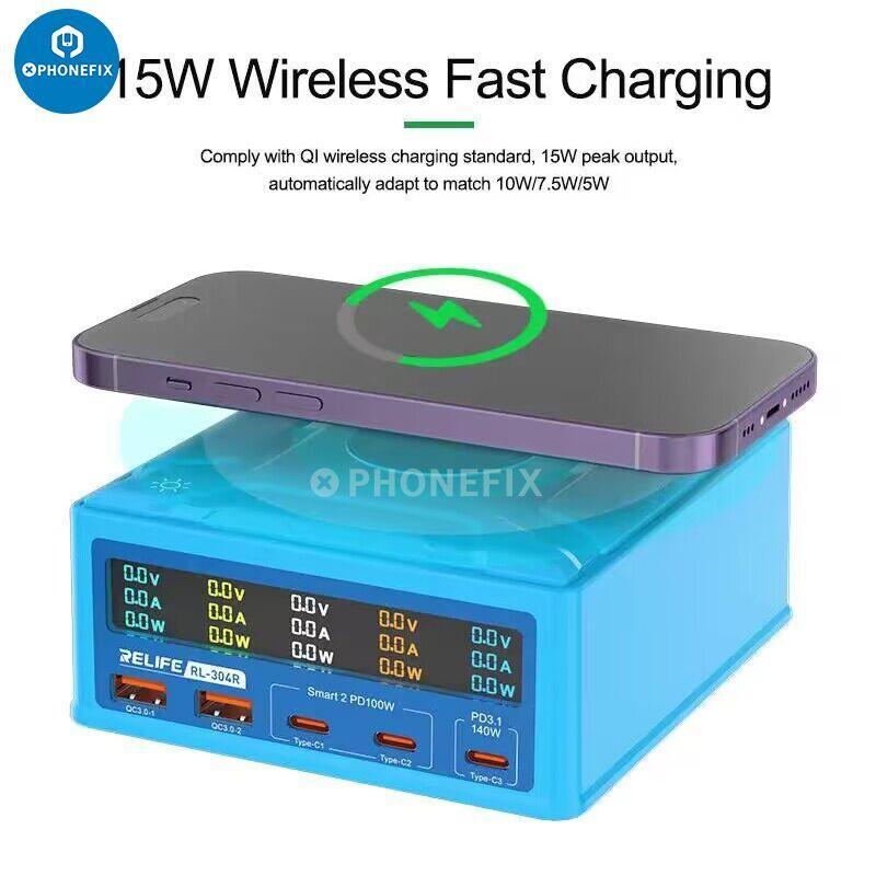 RELIFE RL-304R 260W Multi-port Charger Wireless Fast Charging - CHINA PHONEFIX