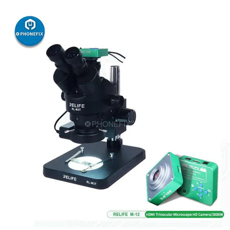 RELIFE RL-M3T-B1 Trinocular Stereo Microscope For Phone PCB Repair - CHINA PHONEFIX