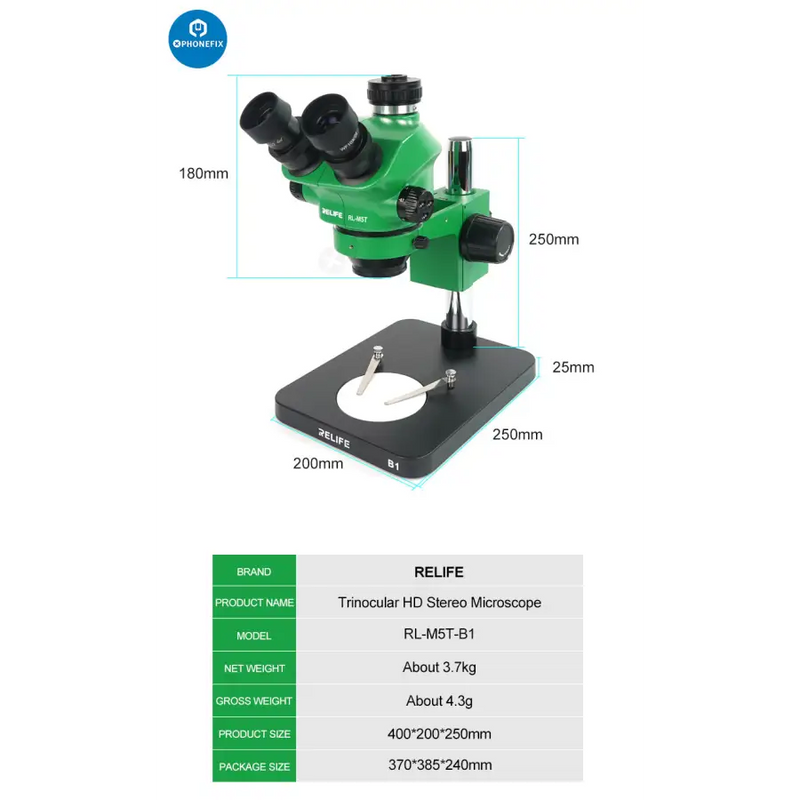 RELIFE RL-M5T-B1 Trinocular Microscope with Display HDMI