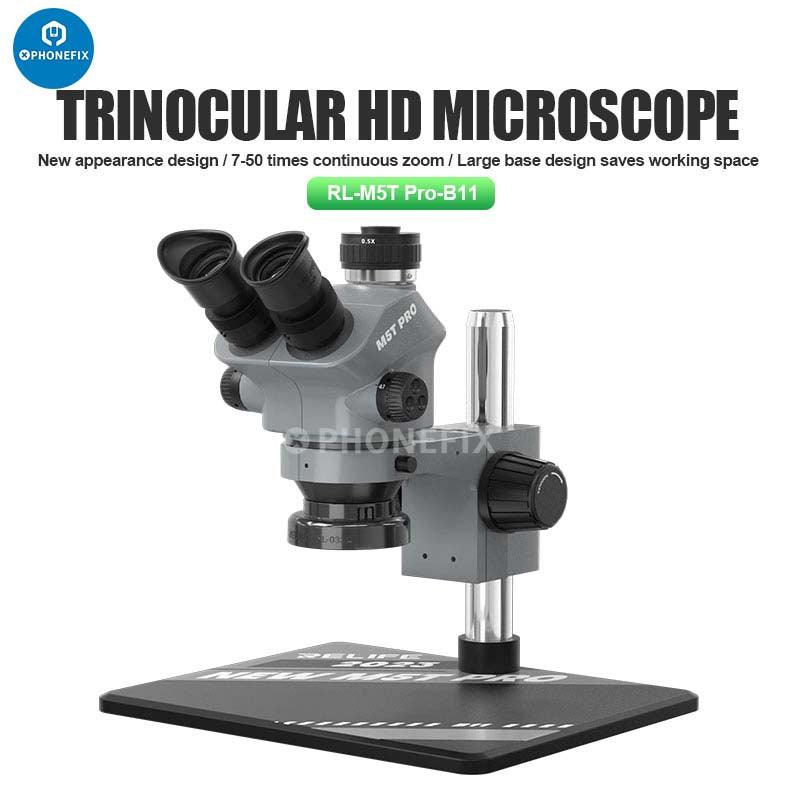 Relife RL-M5T-B11 7-50X HD Trinocular Zoom Stereo Microscope - CHINA PHONEFIX
