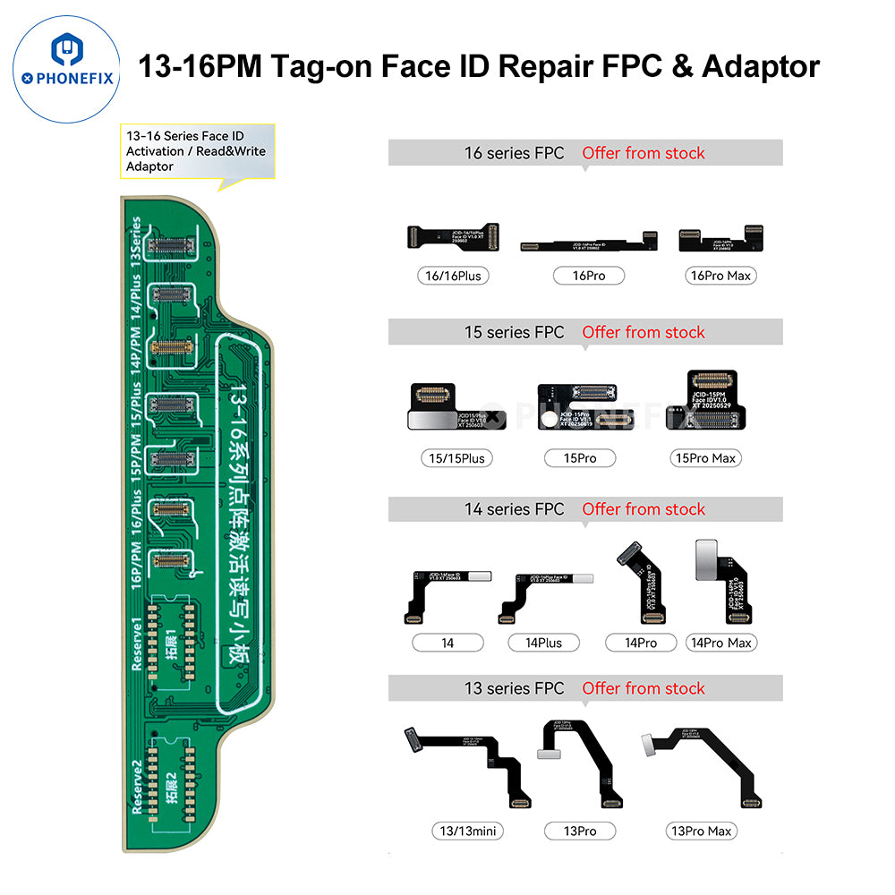 JCID iPhone 13-16 Face ID Repair Tag-on FPC & Activation Board