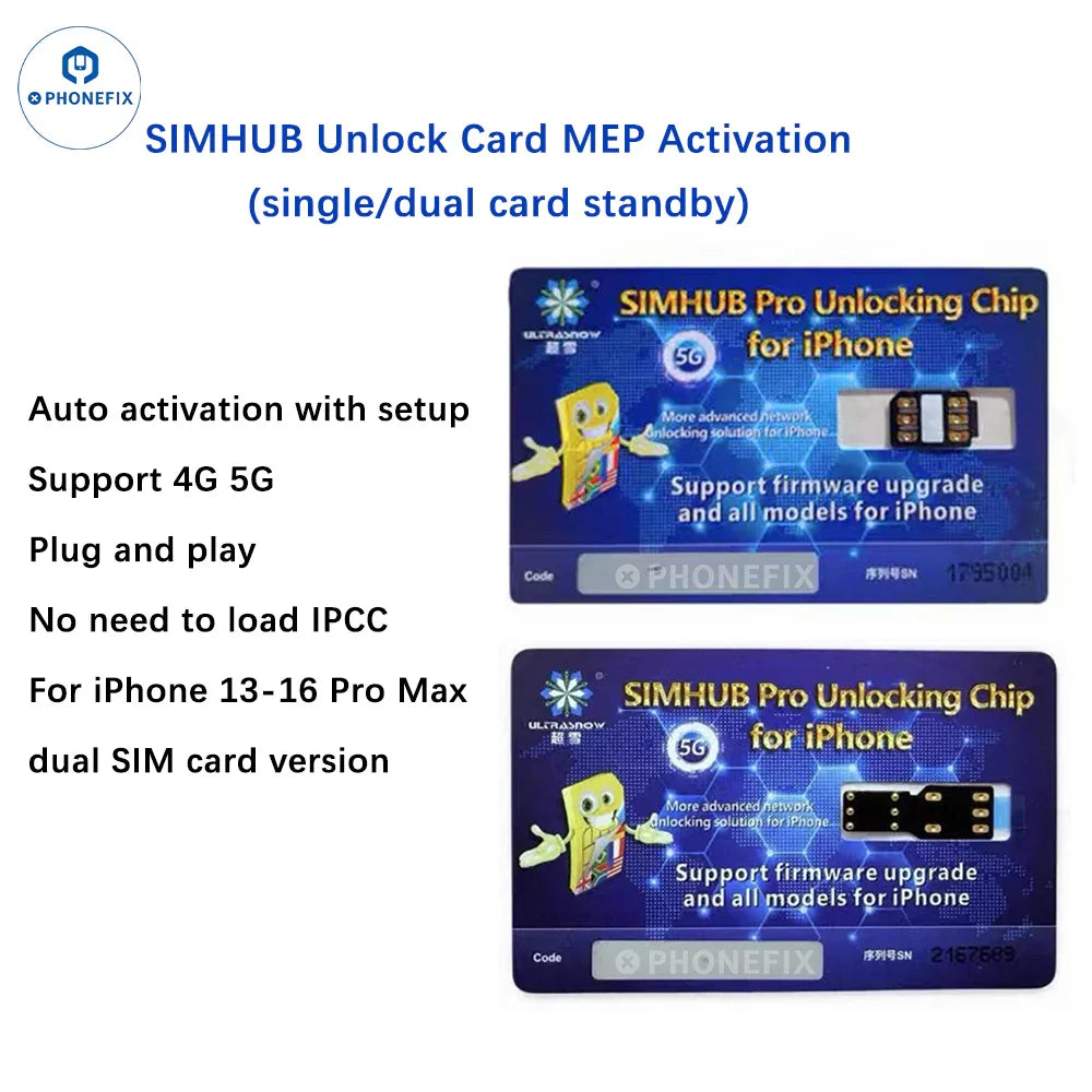 5G SIMHUB Pro Unlocking Card for iPhone 13-16 Pro Max Network - CHINA PHONEFIX SHOP Team