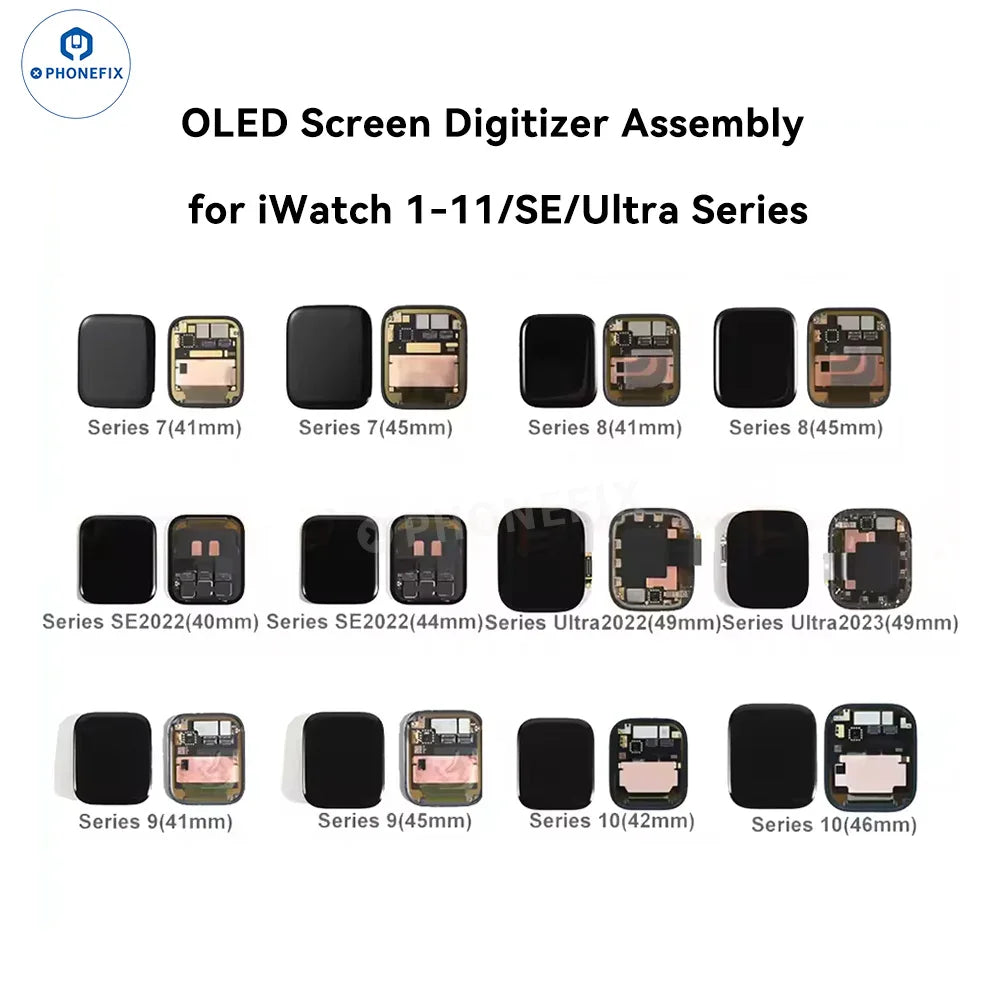 OLED Screen Digitizer Assembly for Apple Watch 1-11 SE Ultra Series