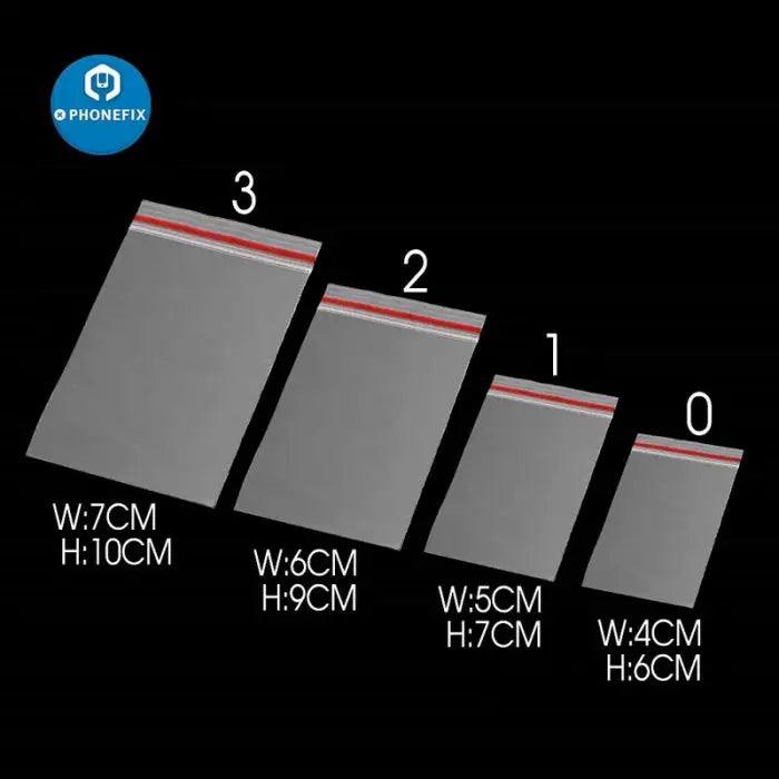 100pcs Thick Transparent Zipper Plastic Bags for Small Jewelry Parts - CHINA PHONEFIX