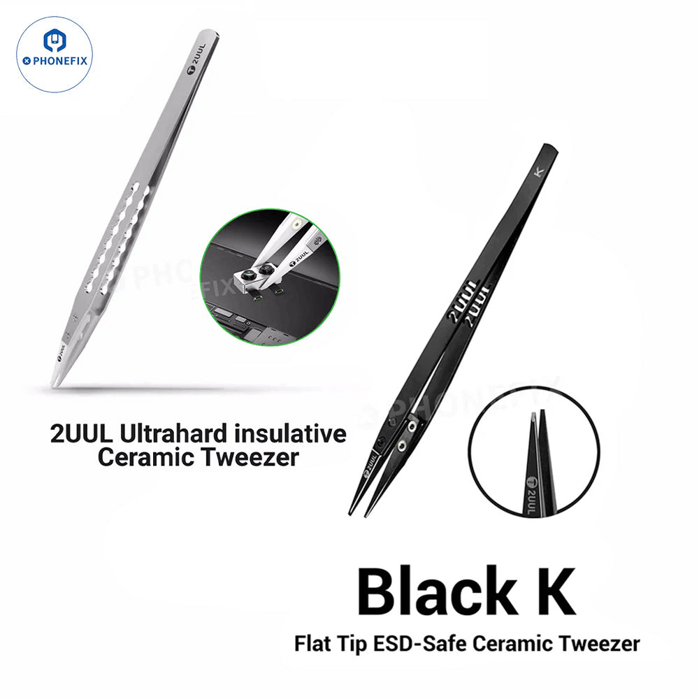 2UUL TW31 Ceramic Tweezers IC Component Disassembly Pickup Tool