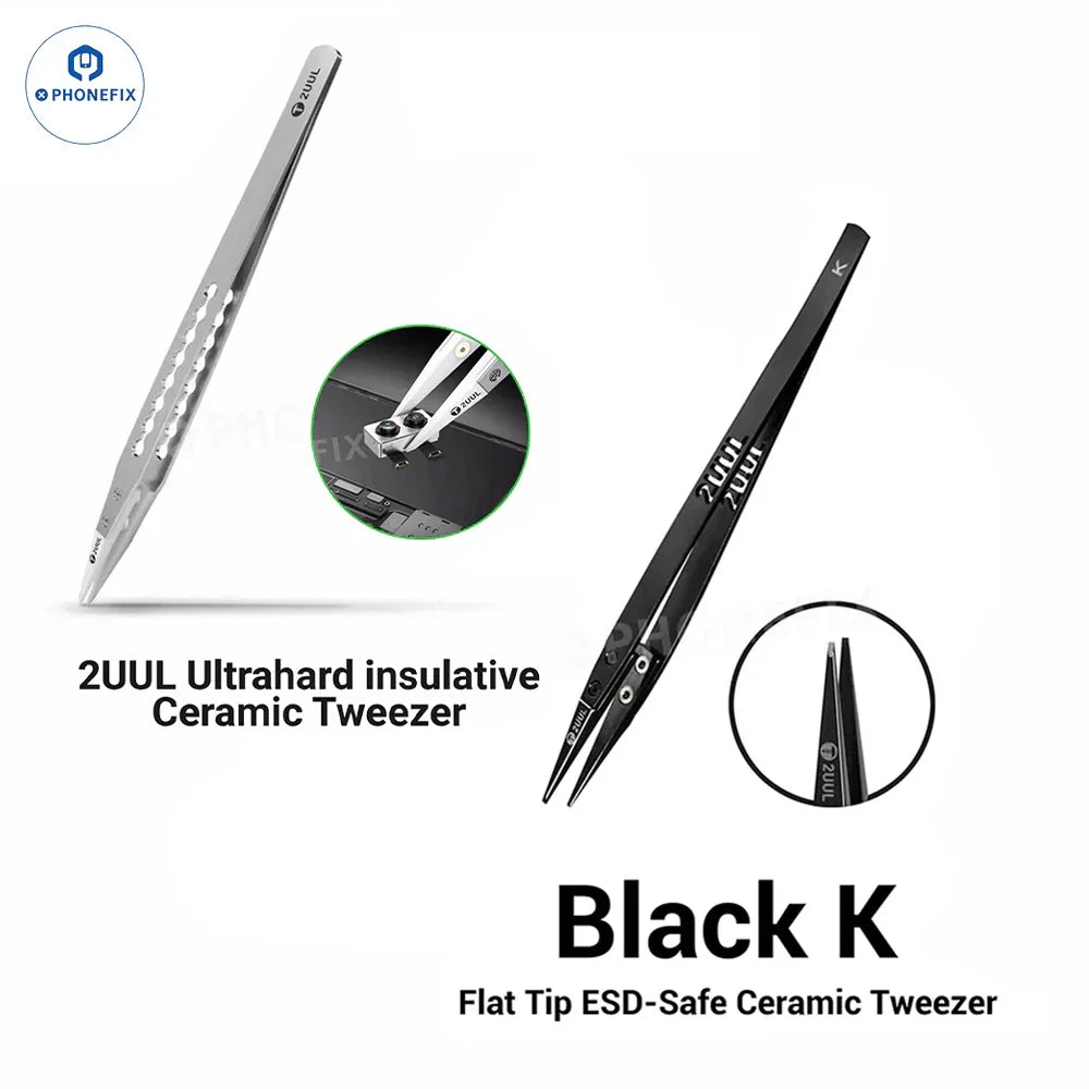 2UUL TW31 Ceramic Tweezers IC Component Disassembly Pickup Tool - CHINA PHONEFIX SHOP Team