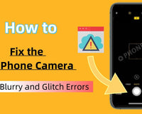 Guide on fixing cell phone camera blurry and glitch errors with phone repair tools illustration.