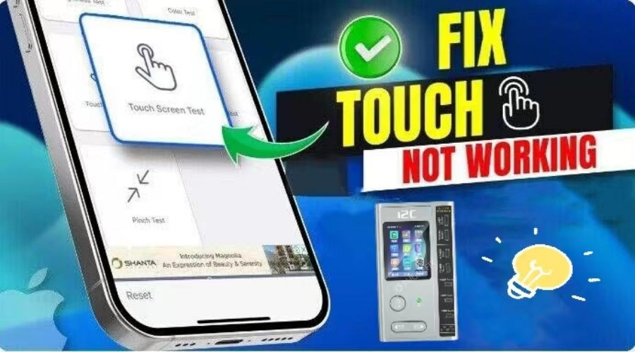 Smartphone touch screen test, phone repair tool, fix touchscreen not working problem.