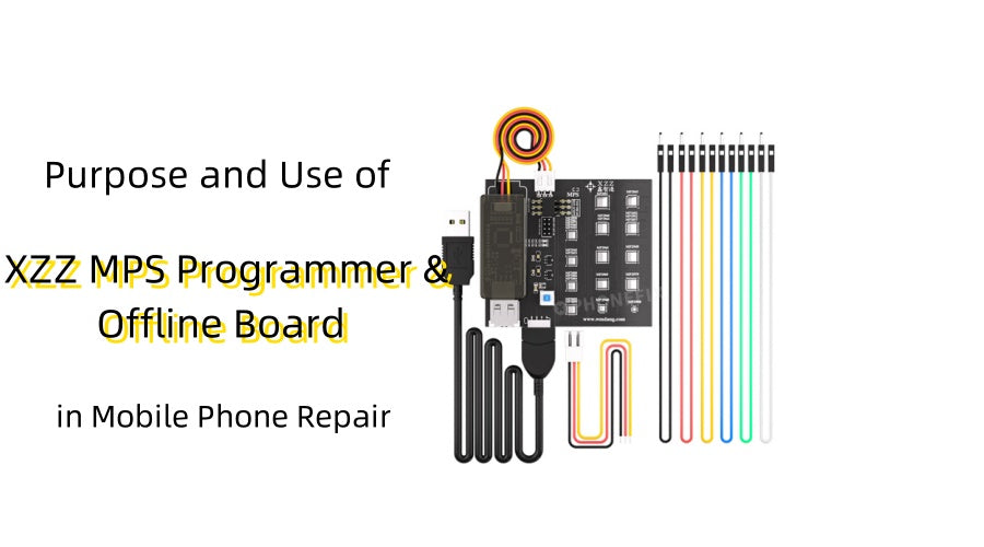 XZZ MPS programmer and offline board with multicolored cables, used for mobile phone repair