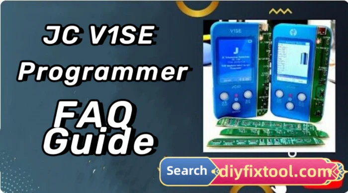 JC V1SE programmer and adapter boards for mobile phone repair, FAQ guide banner image