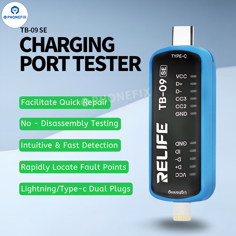 RELIFE TB-09 SE Type-C Lightning Phone Charging Port Tester