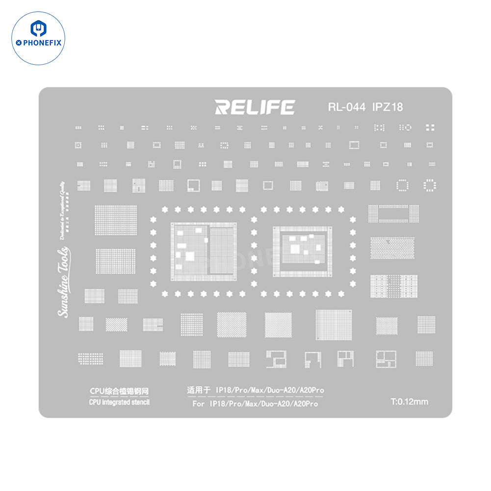 RELIFE RL-044 IPZ18 BGA Stencil for iPhone 18 Pro Max/Duo CPU IC