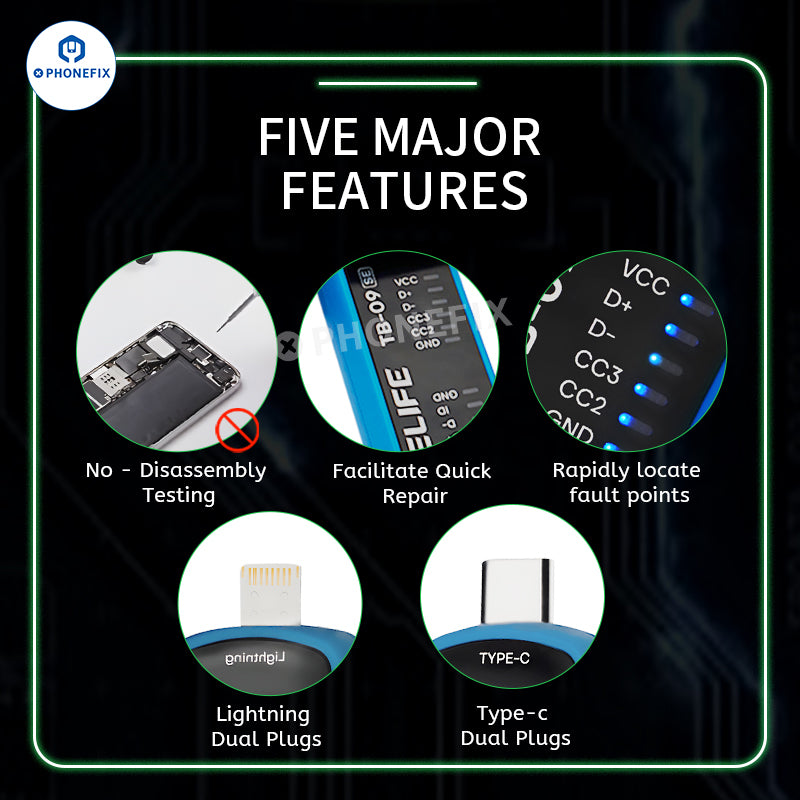 RELIFE TB-09 SE Type-C Lightning Phone Charging Port Tester