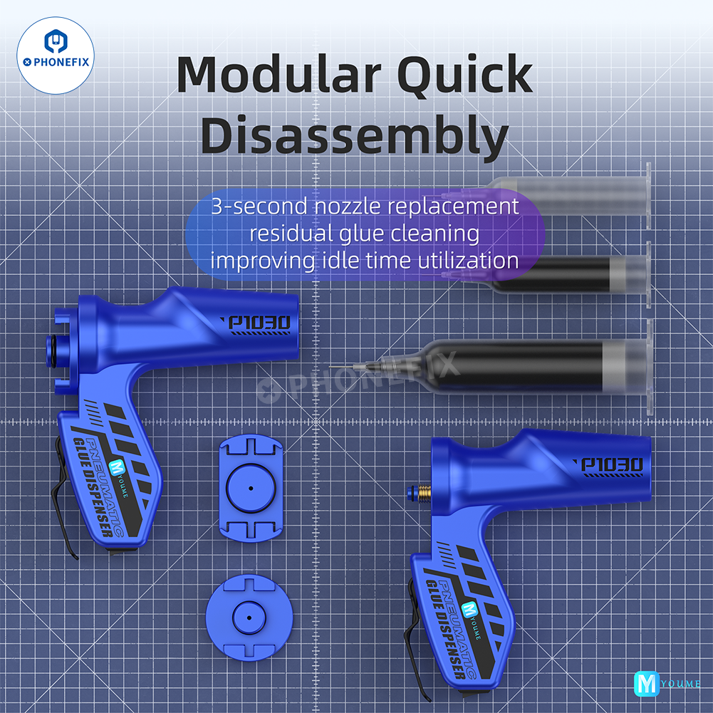 Electric Pneumatic Glue Gun Dual Grip Paste Dispenser for Phone Repair