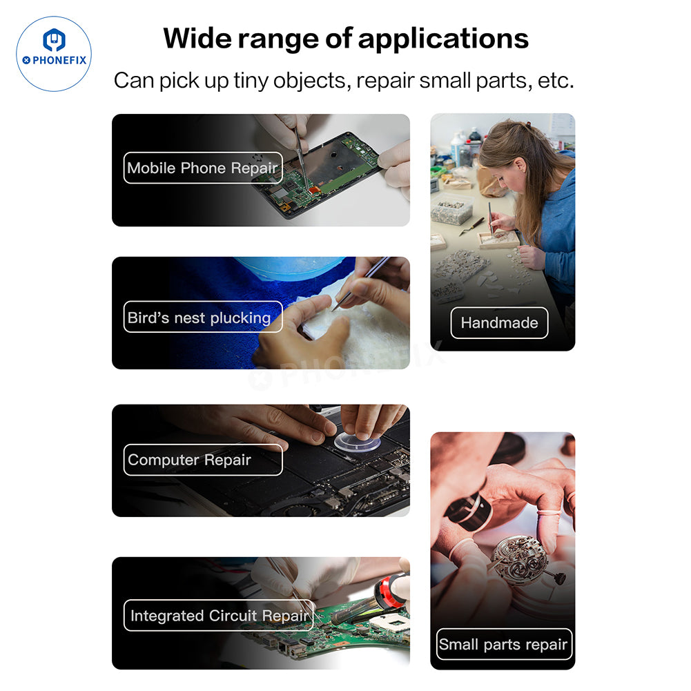 PHONEFIX Super Hard Alloy 3D Tweezers Mobile IC Tiny Parts Gripper