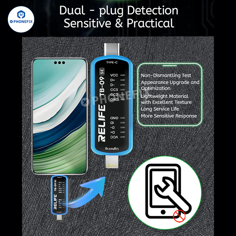 RELIFE TB-09 SE Type-C Lightning Phone Charging Port Tester