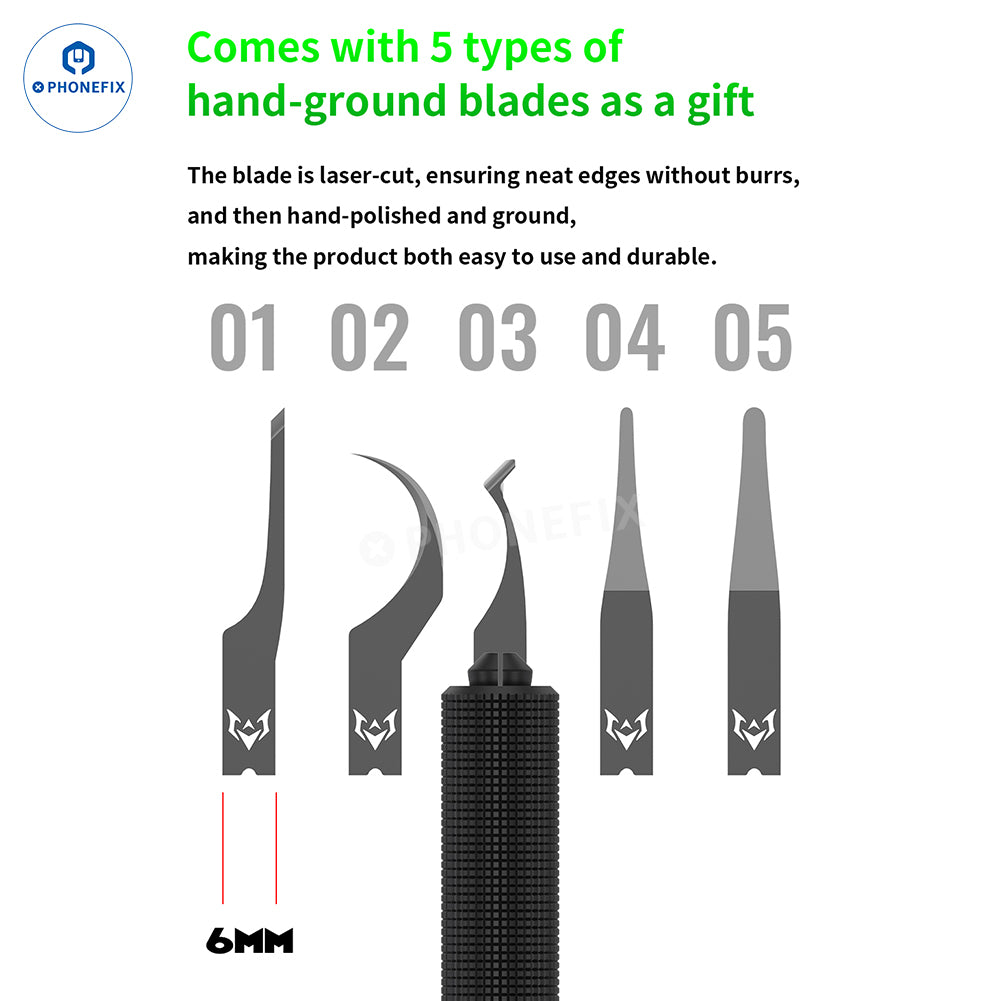 MECHANIC Assassin 5 Degumming Blade Set LED Knife Handle Kit