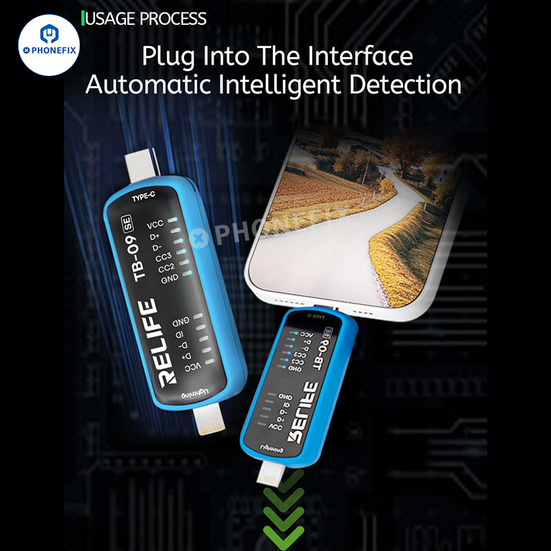 RELIFE TB-09 SE Type-C Lightning Phone Charging Port Tester