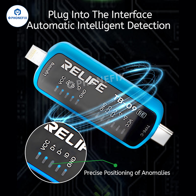 RELIFE TB-09 SE Type-C Lightning Phone Charging Port Tester