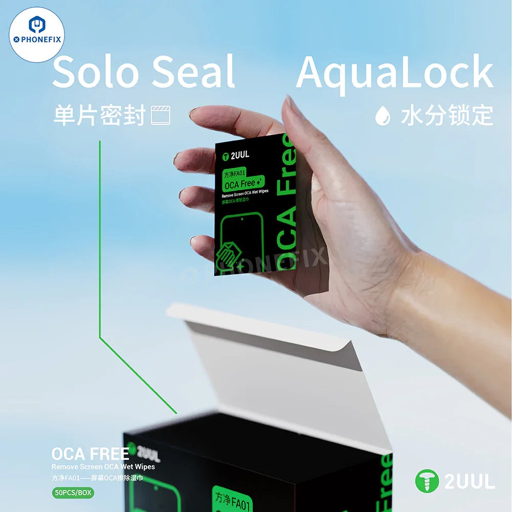 2UUL Glass Screen Cleaning Wet Wipes OCA Glue Removal Cloth - CHINA PHONEFIX SHOP Team