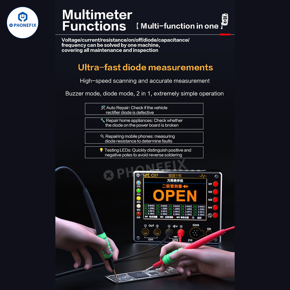 i2C C07 Locksmith No.1 Remote Control Frequency Tester Multimeter