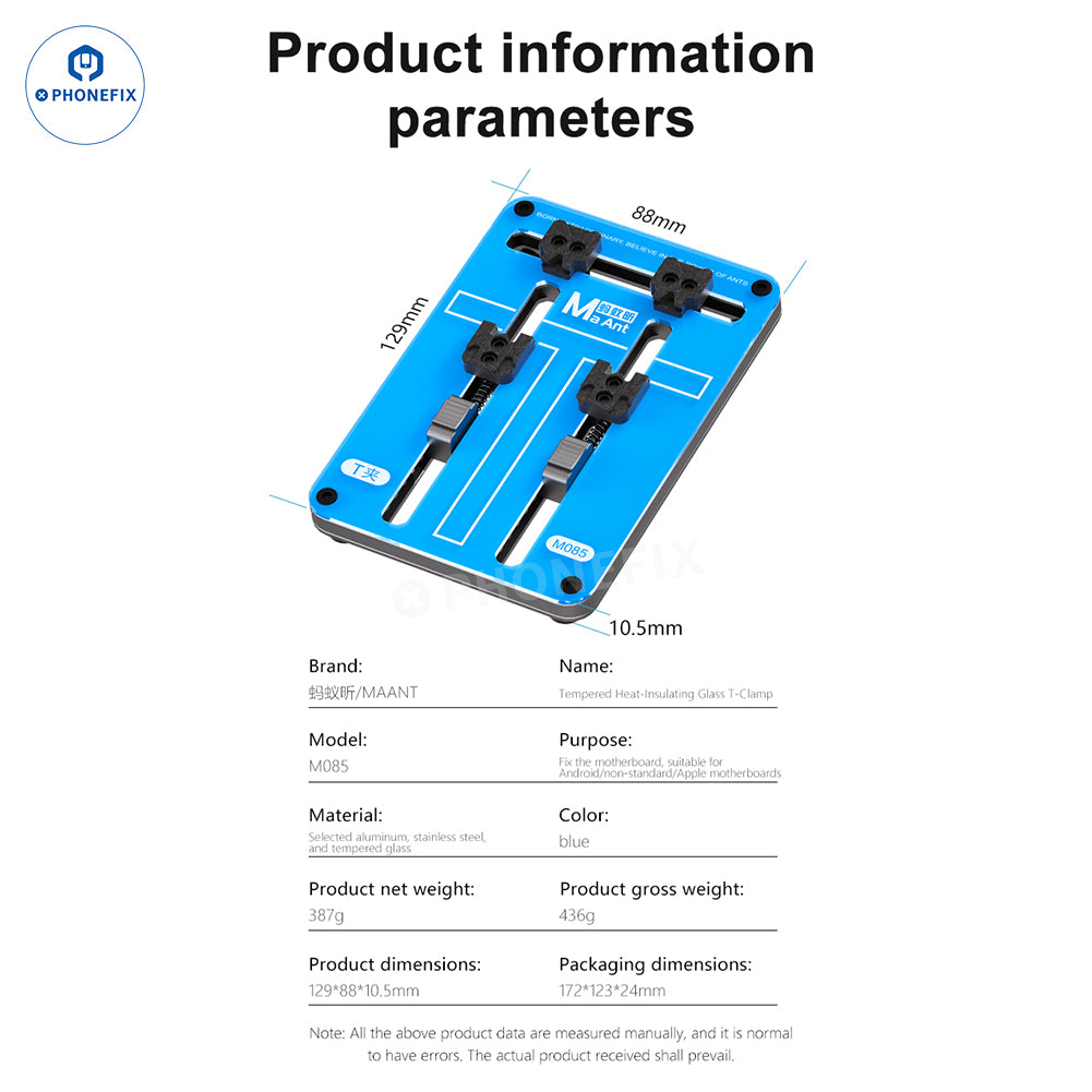 MaAnt FY01 M085 Tempered Insulation Glass Clamp Phone PCB Holder