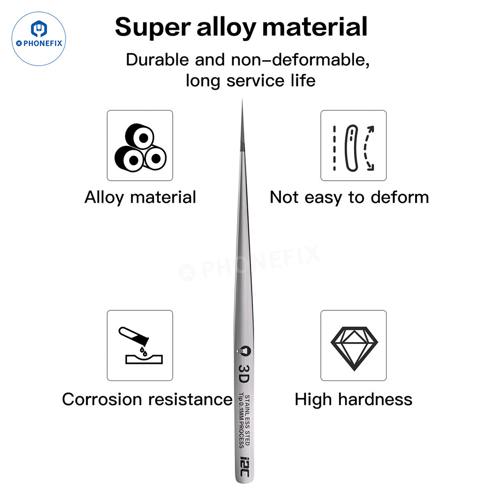 PHONEFIX Super Hard Alloy 3D Tweezers Mobile IC Tiny Parts Gripper