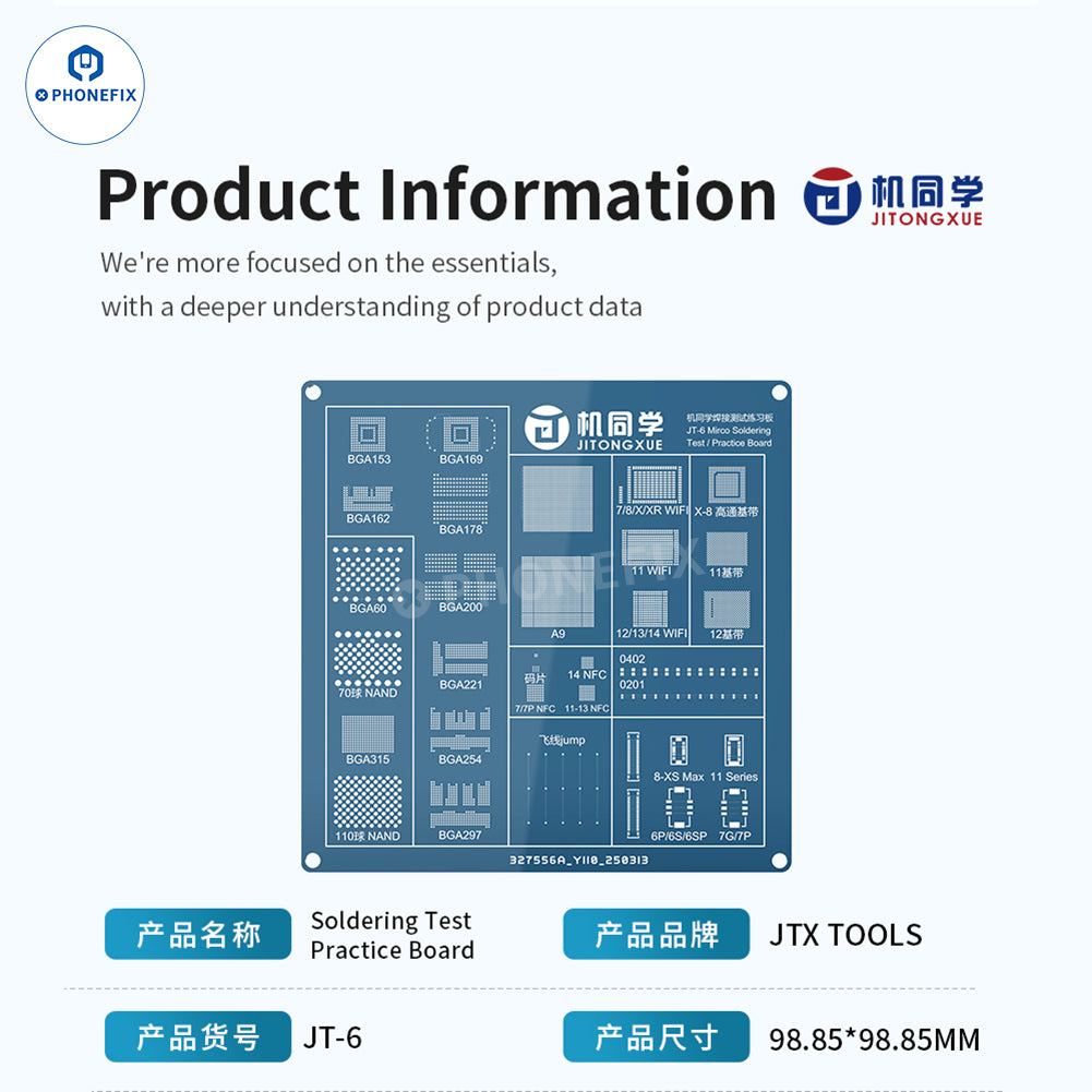 JTX JT-6 Phone PCB BGA Soldering Test Practice Board