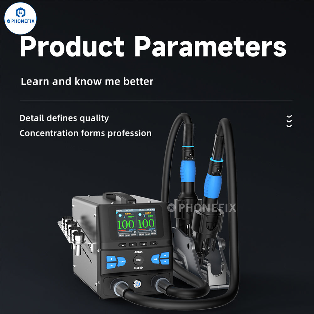 AIXUN H414D 1400W Dual Channel Hot Air Rework Station