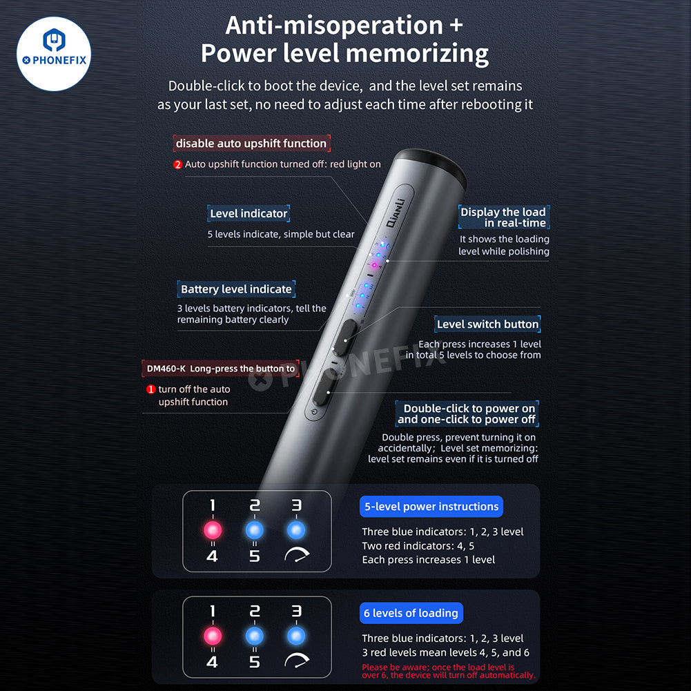 QIANLI iHandy DM460-K Polishing Pen for PCB Chip Grinding Cutting