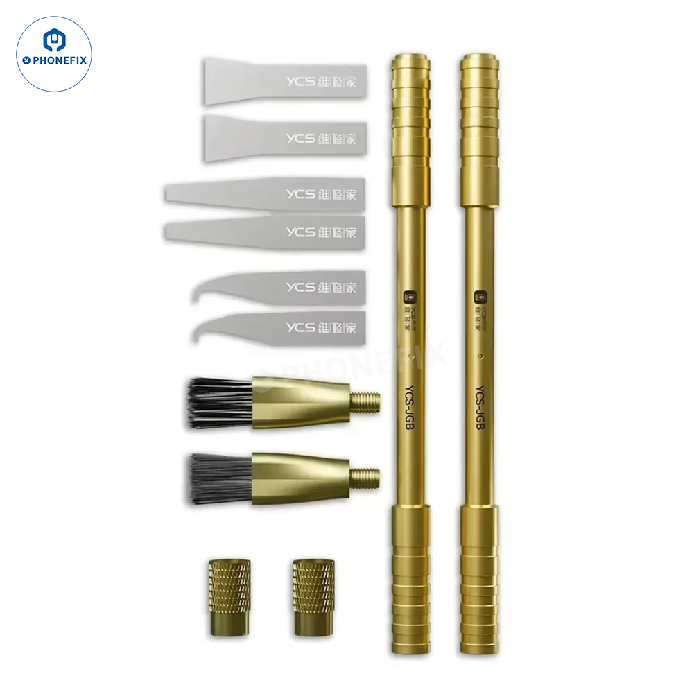 YCS JGB 10 in 1 Mobile PCB Chip Glue Removal Blade Brush Set