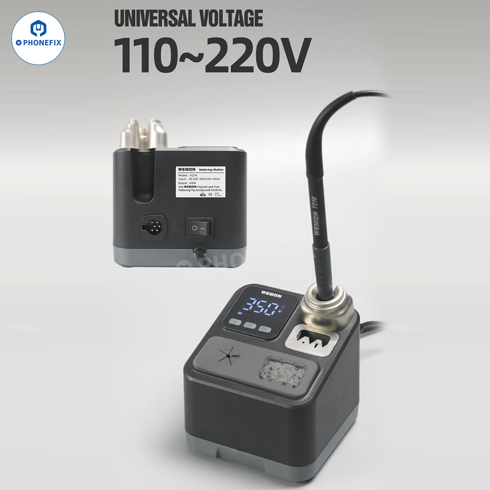 WEMON K21A Soldering Station with C210 Iron Tips for Phone Repair