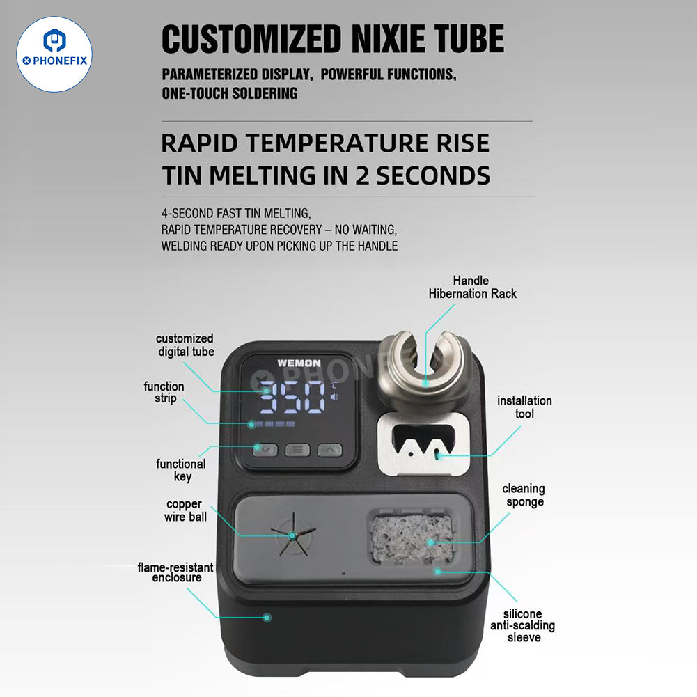 WEMON K21A Soldering Station with C210 Iron Tips for Phone Repair