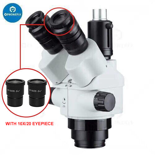 7X-45X Continuous-Zoom Trinocular Stereo Microscope Head
