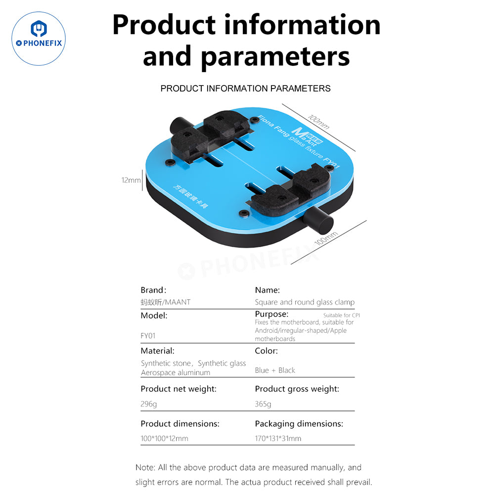 MaAnt FY01 M085 Tempered Insulation Glass Clamp Phone PCB Holder