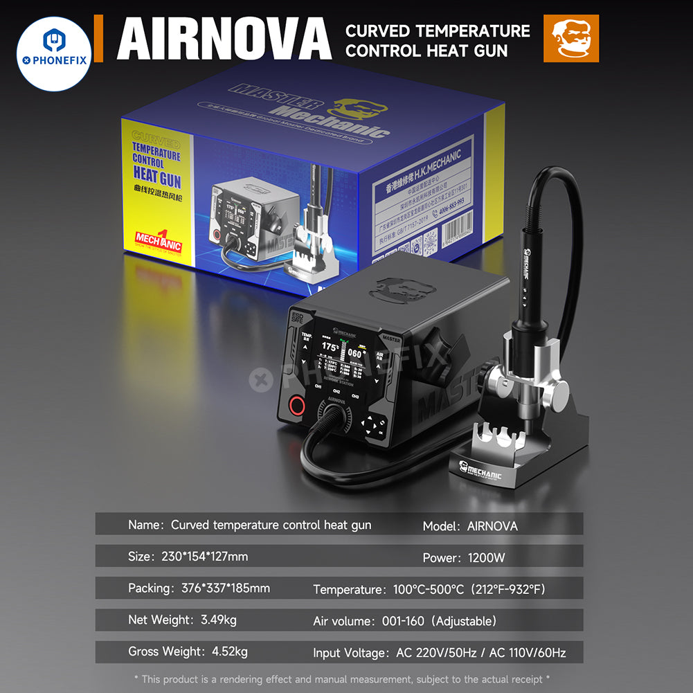 MECHANIC AIRNOVA 1200W Hot Air Rework Station for Phone Repair
