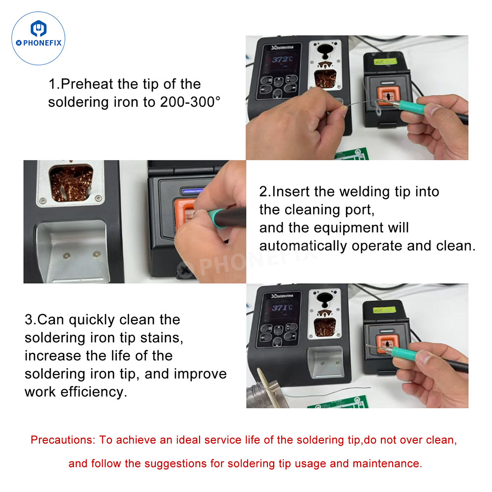 Electric Soldering Tip Cleaner Automatic Cleaning Iron Head Tin Paste