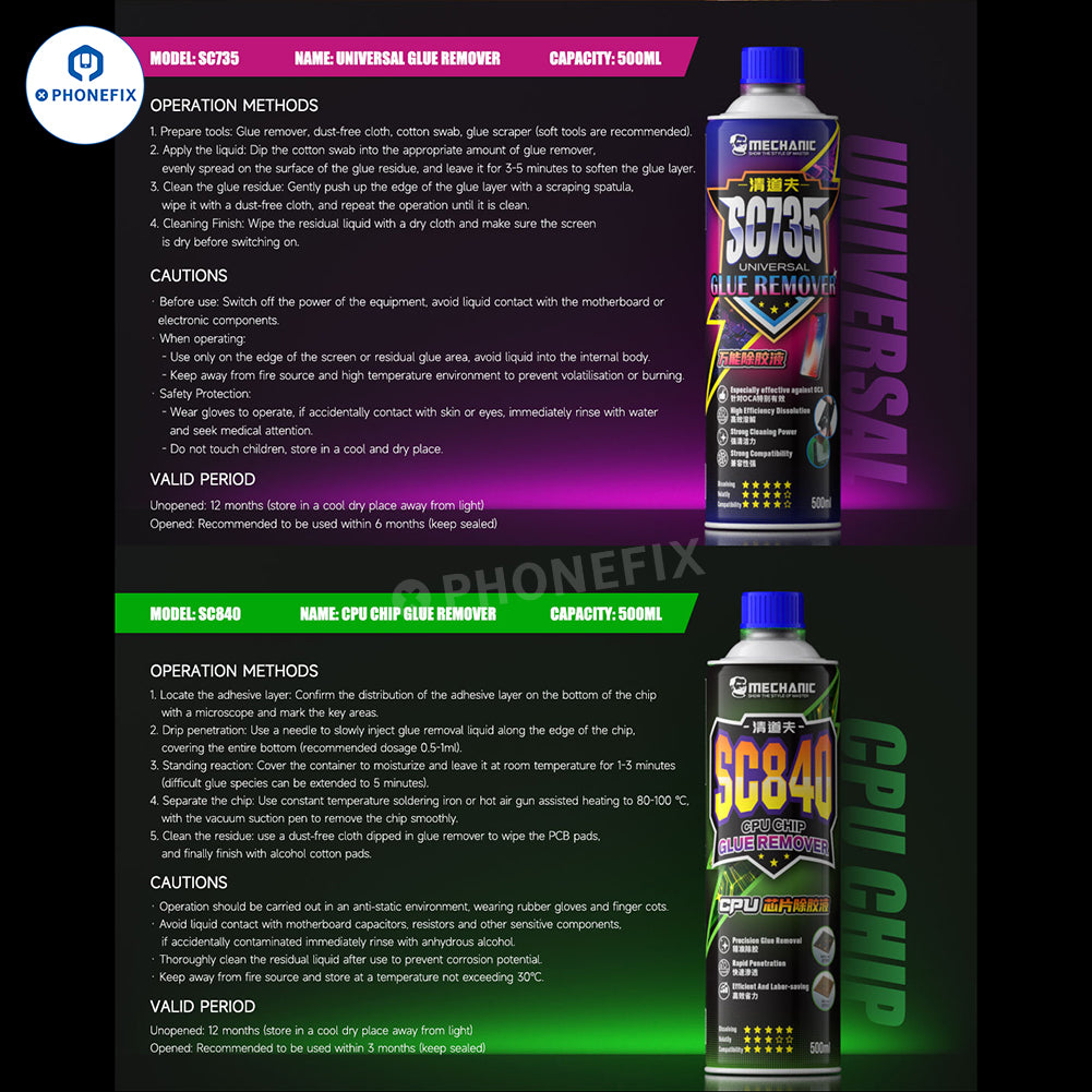 MECHANIC Quick-drying Electronic Cleaner Phone Frame Glue Remover