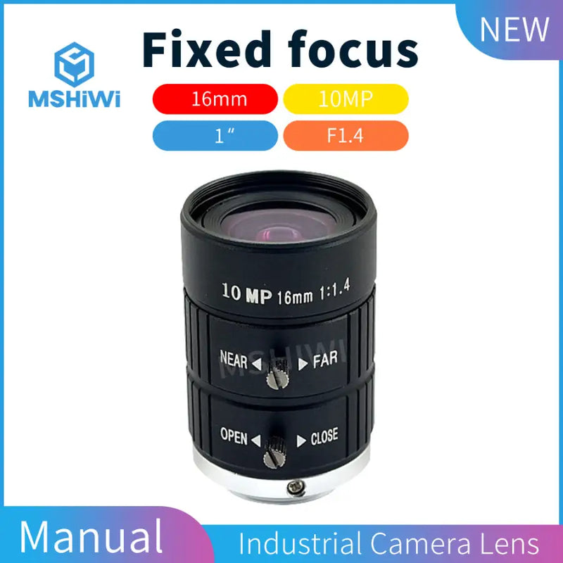 10MP F1.4 Manual Iris 1 Lens 16mm Fixed Focus Camera Lenses