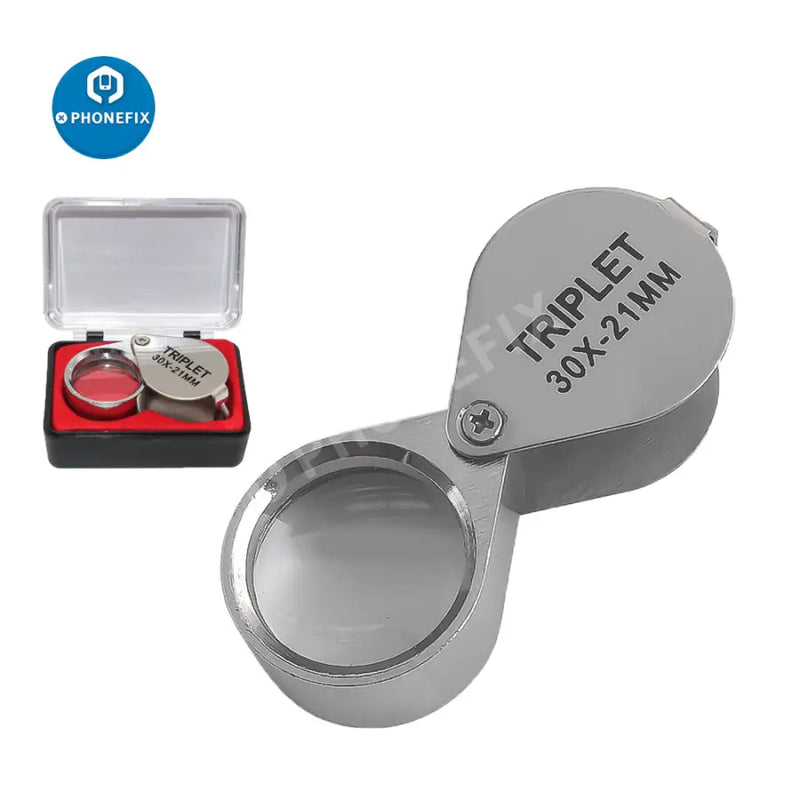 Folding Jewelry Loupe Optical Lens Magnifier Portable Stainless Steel  Magnifying Glass Tool