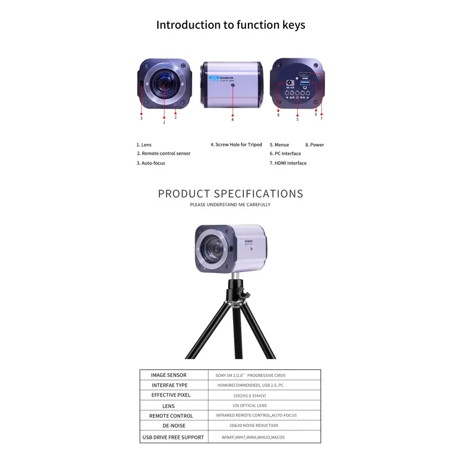 10X Auto Focus 1080P Camera Module Live Broadcast