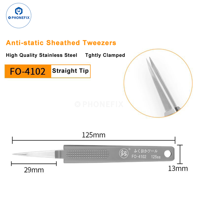 Stainless Steel Precision Tweezers Anti-static Sheathed Tweezers