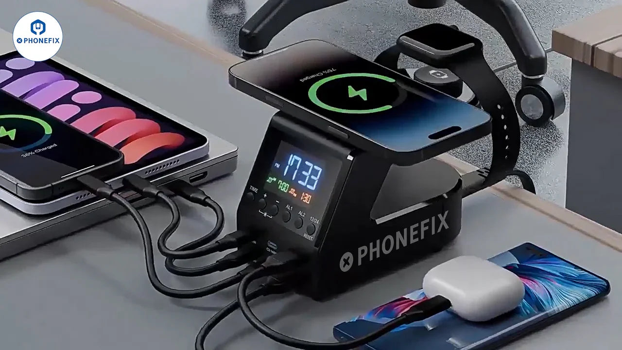 240W Desktop Fast Charger With Wireless Charging for Phone Watch