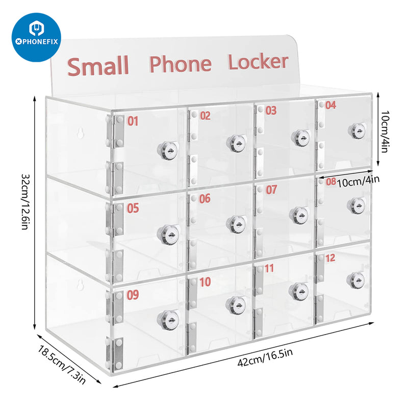Waterproof Acrylic Mobile Phone Small Device Storage Locker Box